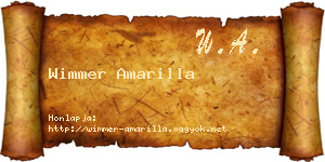 Wimmer Amarilla névjegykártya